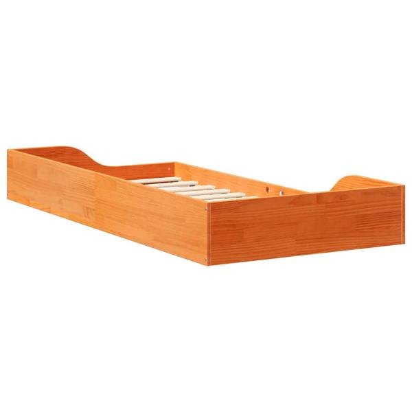 Bodenbettgestell Wachsbraun 75 x 190 cm Massivkiefer
