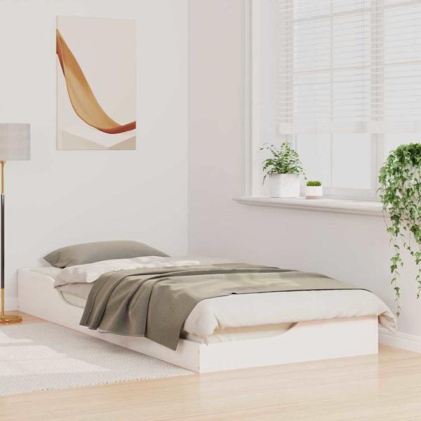Bodenbettgestell Weiß 80 x 210 cm Massivkiefer
