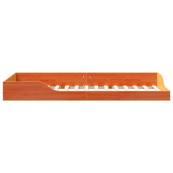 Bodenbettgestell Wachsbraun 80 x 210 cm Massivholz