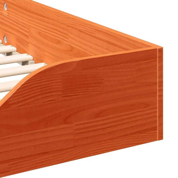 Bodenbettgestell Wachsbraun 80 x 210 cm Massivholz