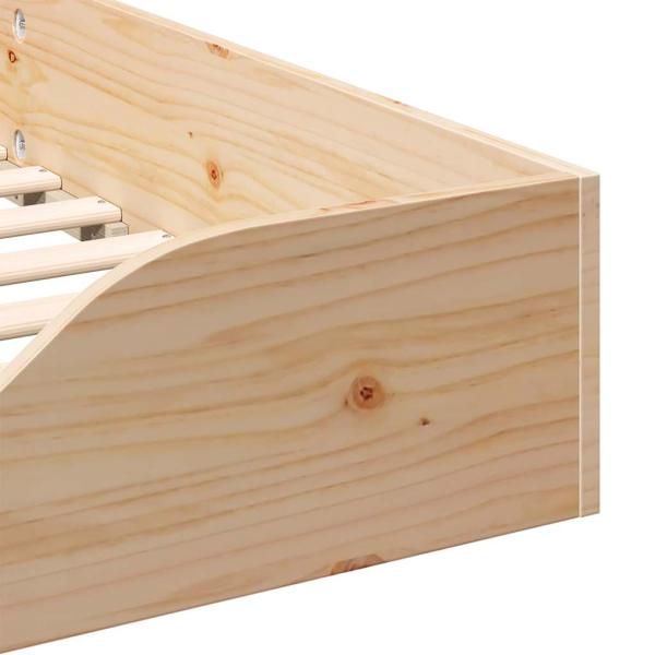 Bodenbettgestell Braun 90 x 210 cm Massivkiefer