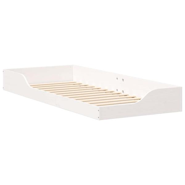 Bodenbettgestell Weiß 80 x 220 cm Holz