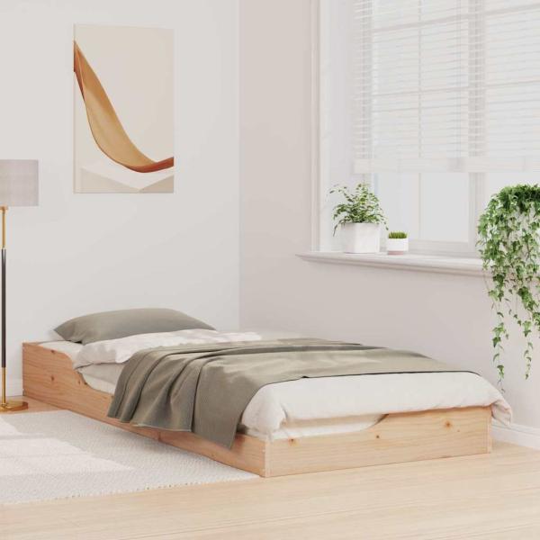 Bodenbettgestell Braun 90 x 220 cm Massivkiefer