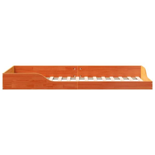 Bodenbettgestell Wachsbraun 90 x 220 cm Massivkiefer
