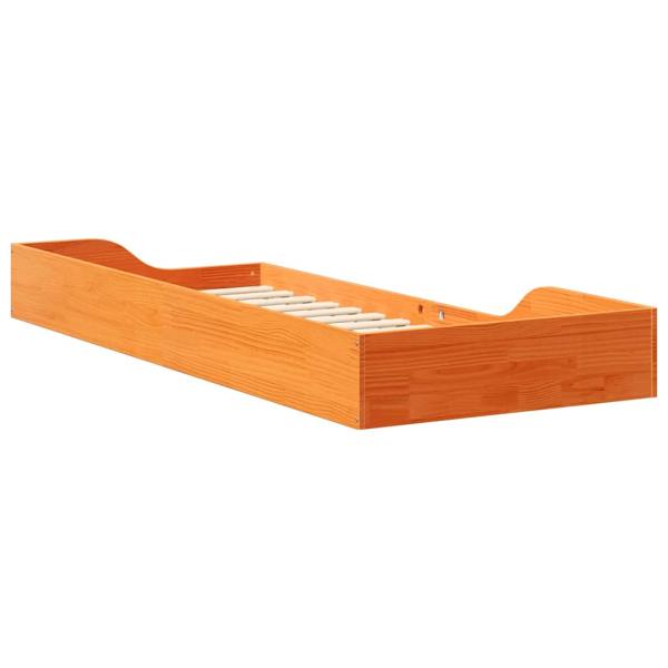 Bodenbettgestell Wachsbraun 90 x 220 cm Massivkiefer