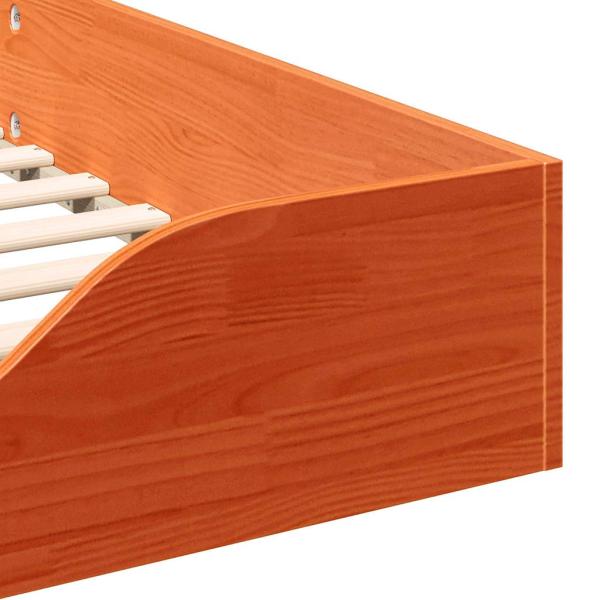 Bodenbettgestell Wachsbraun 90 x 220 cm Massivkiefer