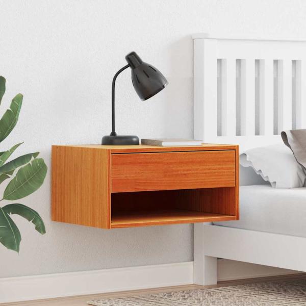 ARDEBO.de - Wandmontierter Nachttisch 2 pcs Wachsbraun 50 x 32,5 x 24 cm