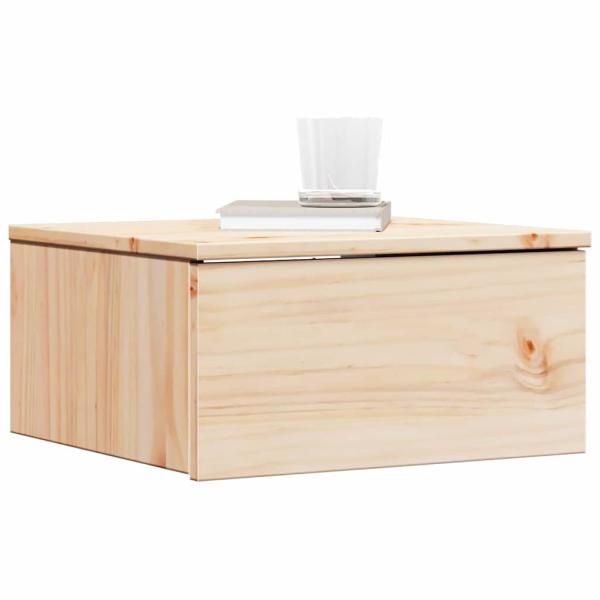 Wandmontierter Nachttisch Braun 37 x 35 x 18,5 cm Massivkiefer