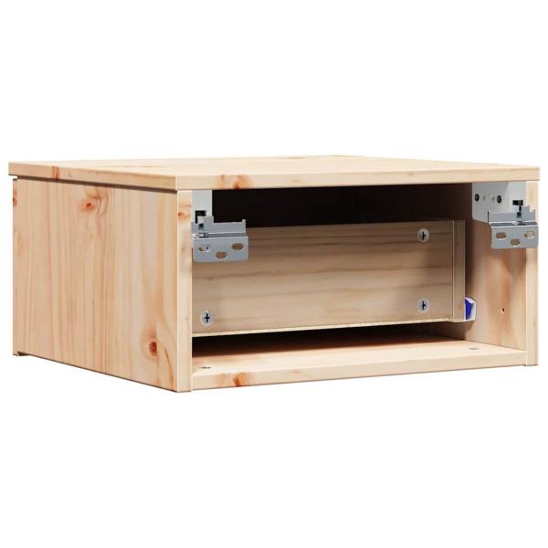 Wandmontierter Nachttisch Braun 37 x 35 x 18,5 cm Massivkiefer