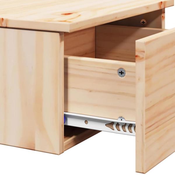Wandmontierter Nachttisch Braun 37 x 35 x 18,5 cm Massivkiefer