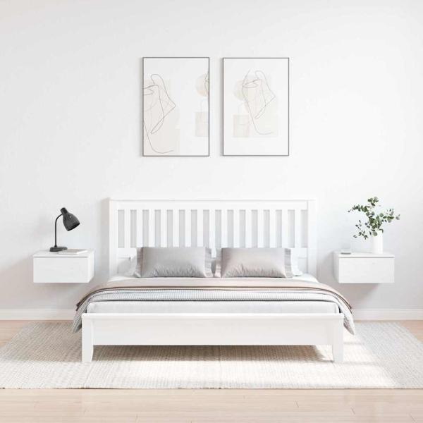 Wandmontierter Nachttisch 2 pcs Weiß 37 x 35 x 18,5 cm