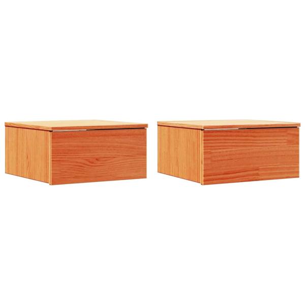 Wandmontierter Nachttisch 2 pcs Wachsbraun 37 x 35 x 18,5 cm