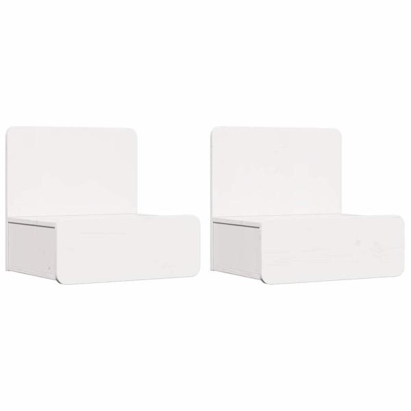 Wandmontierter Nachttisch 2 pcs Weiß 44 x 32,5 x 40 cm
