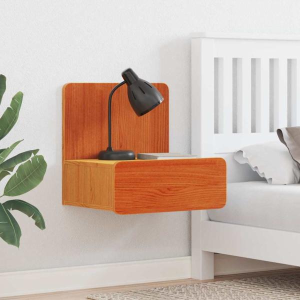 ARDEBO.de - Wandmontierter Nachttisch 2 pcs Wachsbraun 44 x 32,5 x 40 cm