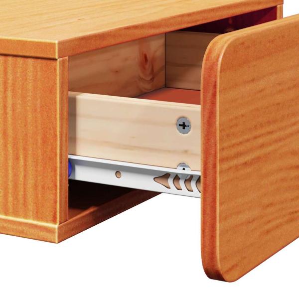 Wandmontierter Nachttisch 2 pcs Wachsbraun 44 x 32,5 x 40 cm