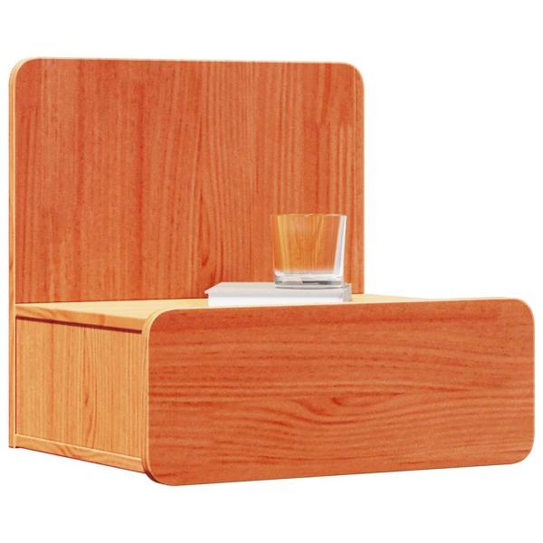 Wandmontierter Nachttisch 2 pcs Wachsbraun 44 x 32,5 x 40 cm