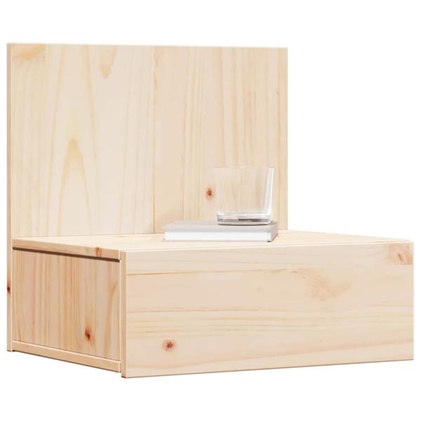 Wandmontierter Nachttisch Braun 42 x 32.5 x 40 cm Massivkiefer
