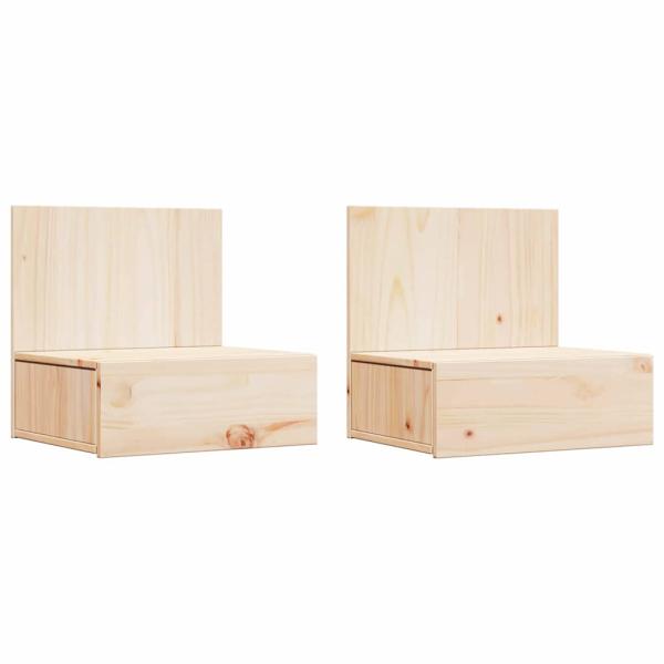 Wandmontierter Nachttisch 2 pcs Braun 42 x 32.5 x 40 cm