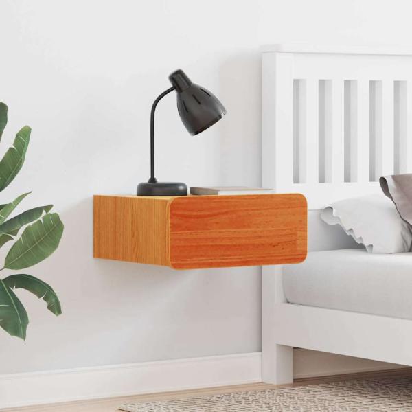 ARDEBO.de - Wandmontierter Nachttisch Wachsbraun 39 x 34 x 16,5 cm