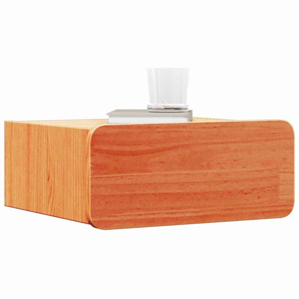 Wandmontierter Nachttisch 2 pcs Wachsbraun 39 x 34 x 16,5 cm
