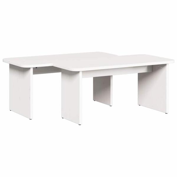 Couchtisch 2 pcs Weiß 100 x 69 x 35.5 cm Massivkiefer