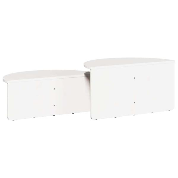 Couchtisch 2 pcs Weiß 79 x 39.5 x 40 cm Massivkiefer