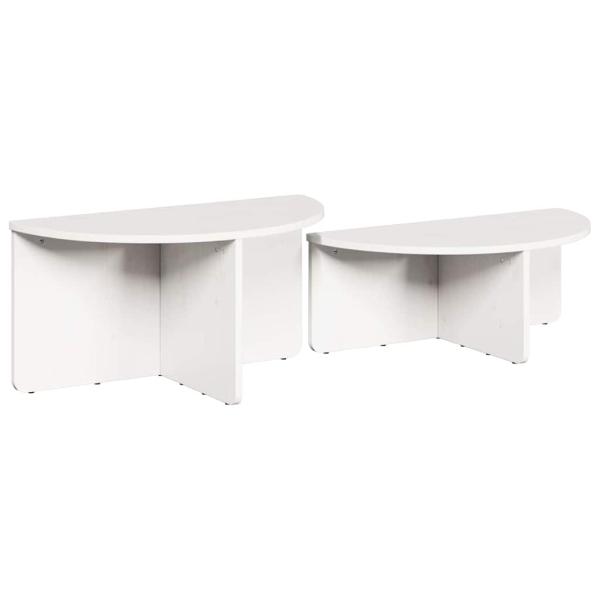 Couchtisch 2 pcs Weiß 79 x 39.5 x 40 cm Massivkiefer