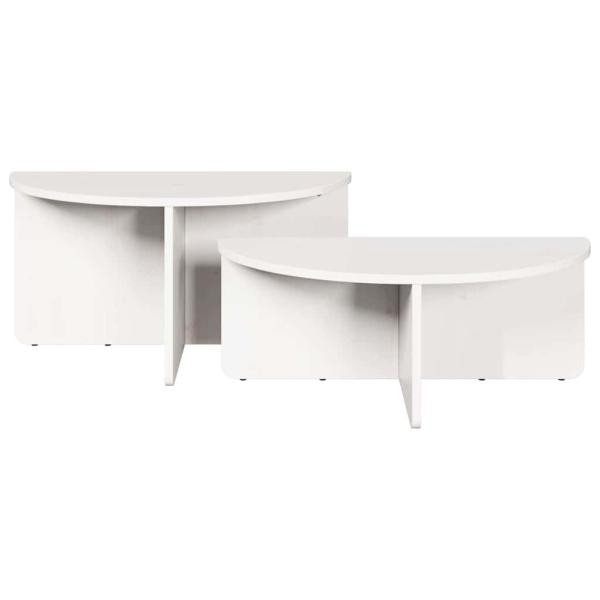 Couchtisch 2 pcs Weiß 79 x 39.5 x 40 cm Massivkiefer