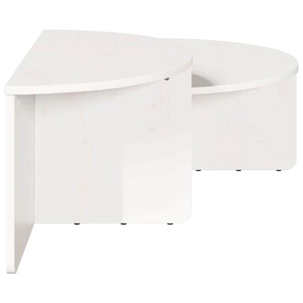 Couchtisch 2 pcs Weiß 79 x 39.5 x 40 cm Massivkiefer