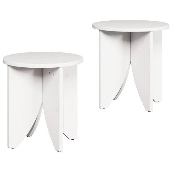 Kaffeetisch Set 2 pcs Weiß 41,5 x 41,5 x 44 cm Massivkiefer