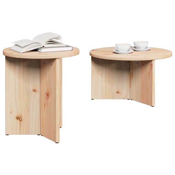 Kaffeetisch Set 2 pcs Natur 49 x 49 x 28 cm Massivkiefer