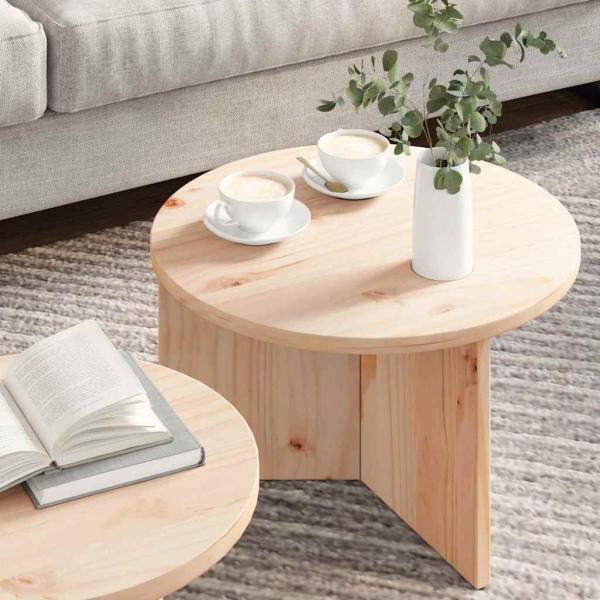 Kaffeetisch Set 2 pcs Natur 49 x 49 x 28 cm Massivkiefer