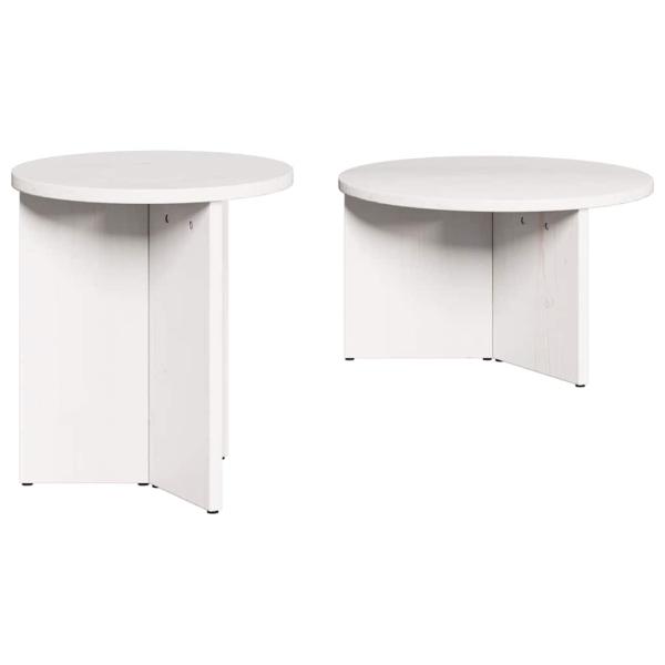 Kaffeetisch Set 2 pcs Weiß 49 x 49 x 28 cm Massivkiefer