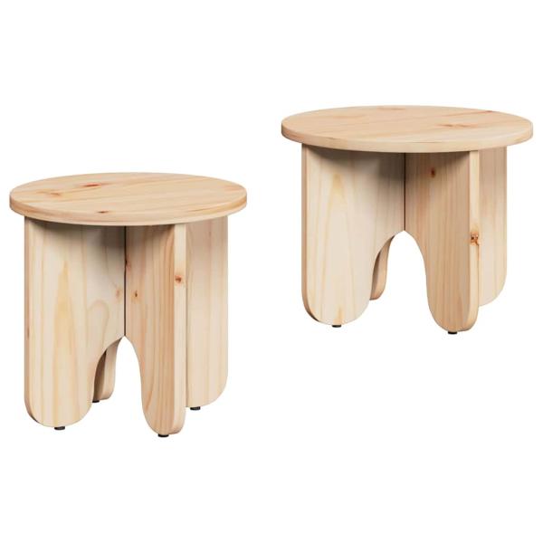 Kaffeetisch Set 2 pcs Natur 39.5 x 39.5 x 30 cm Massivkiefer