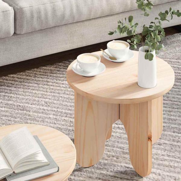 Kaffeetisch Set 2 pcs Natur 39.5 x 39.5 x 30 cm Massivkiefer