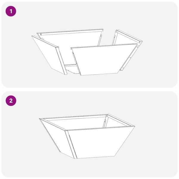 Kunststoff-Pflanzer 5 pcs Olivgrün 35 x 35 x 15 cm Stahl