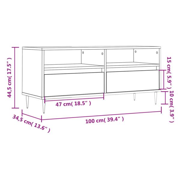 TV-Schrank Sonoma-Eiche 100x34,5x44,5 cm Holzwerkstoff