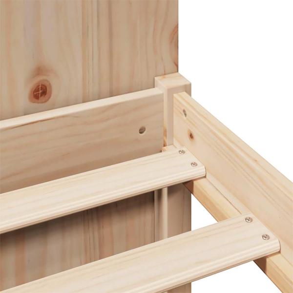 Massivholzbett mit Regal ohne Matratze 135x190 cm Kiefernholz