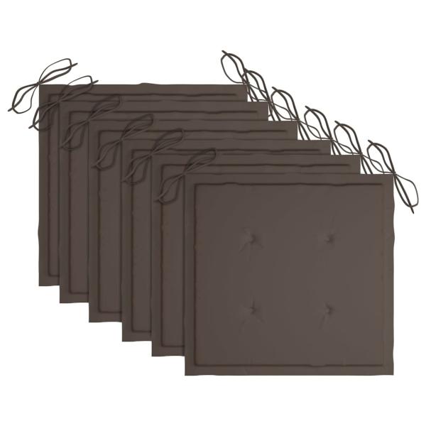 Klappbare Gartenstühle mit Kissen 6 Stk. Massivholz Teak