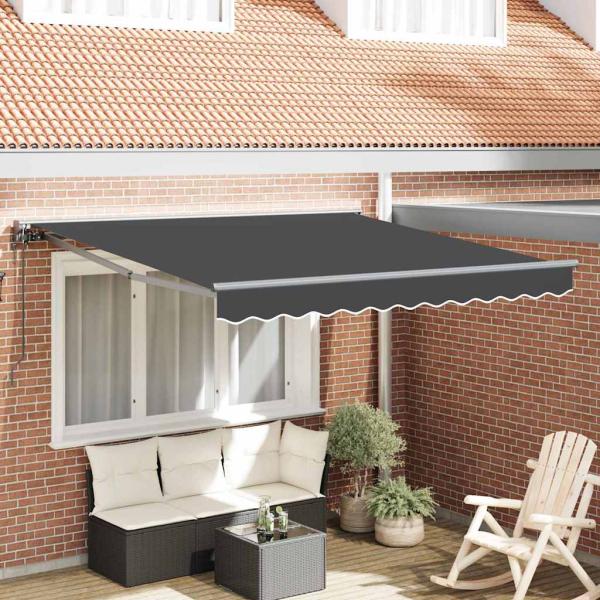 ARDEBO.de - Einziehbare Markise Anthrazit 350x250 cm