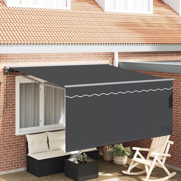 ARDEBO.de - Einziehbare Markise Anthrazit Grau 350 x 250 cm