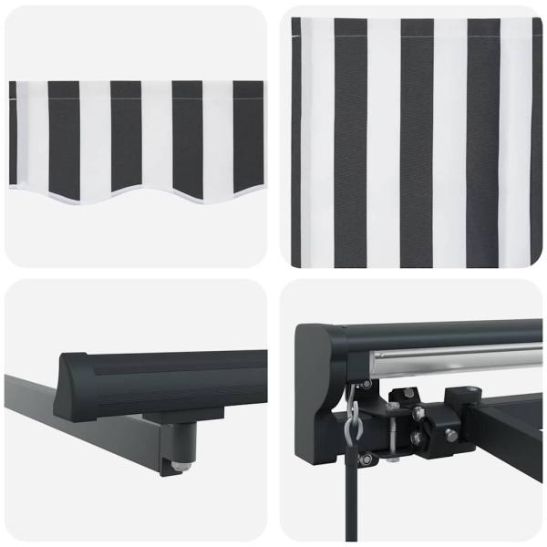 Einziehbare Markise Anthrazit und Weiß 350x250 cm