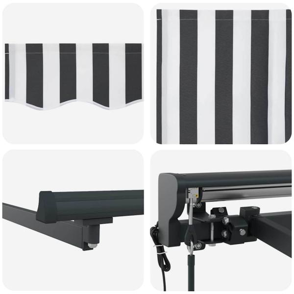 Einziehbare Markise Anthrazit und Weiß 350x250 cm