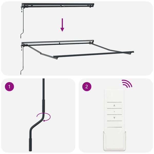 Einziehbare Markise Anthrazit und Weiß 350x250 cm