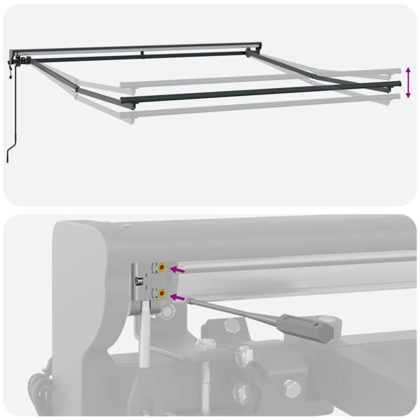 Einziehbare Markise Anthrazit und Weiß 350x250 cm