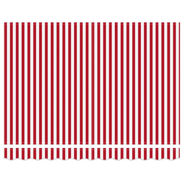 Einziehbare Markise Rot und weiße Streifen 350x250 cm