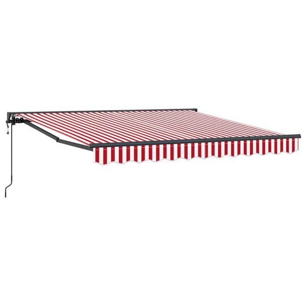 Einziehbare Markise Rot und weiße Streifen 350x250 cm