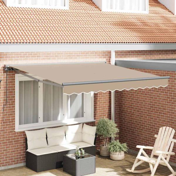 ARDEBO.de - Einziehbare Markise Beige 350x250 cm