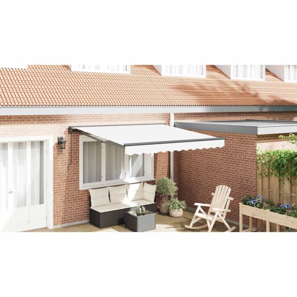 Einziehbare Markise Weiß 350x250 cm Gewebe