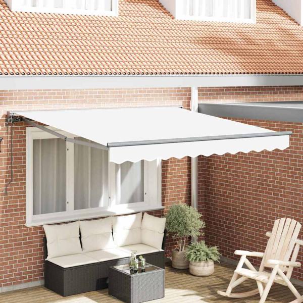 ARDEBO.de - Einziehbare Markise Weiß 350x250 cm